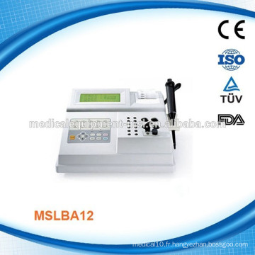 MSLBA12W Double channel Analyseur de biochimie portable Machine à coagulation